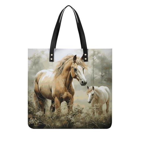 Sac à main femme chevaux brodés idéal travail et voyages