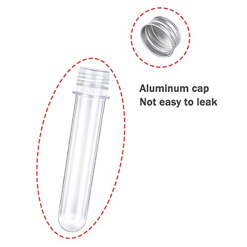 25 Pcs 25 x 140 mm(45ml) Clear Plastic Test Tubes with Caps,Test Tube for Bath Salts Container,Party,Home Decoration,Candy Storage