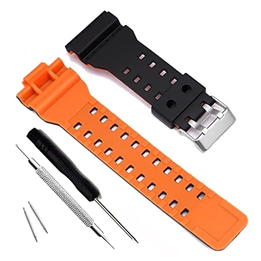 My Time OliBoPo Correa de repuesto de resina natural para reloj Casio G-Shock GD120/GA-100/GA-110/GA-100C, Sin piedras preciosas.