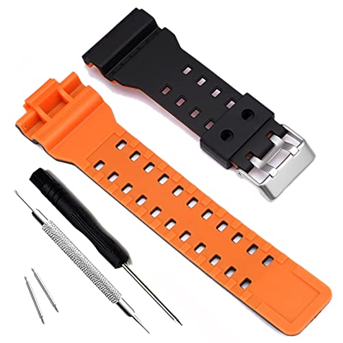 Bracelet de montre en résine pour Casio G-Shock GA-100 GA-110 GD120 noir orange