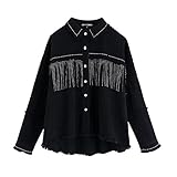 chaqueta flecos hombre ¡Esta chaqueta de jean es absolutamente imprescindible! Ya sea con leggings o combinado con un chaleco sin mangas, sobre faldas o vestido. estas chaquetas de mezclilla para mujer lucirán cualquier look.