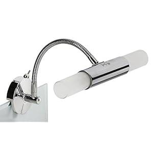 Trango moderne 2 flammes la lumière du miroir I Lampe à miroir en chrome TG2162-028 lampe de salle de bain I lampe de salle de bain avec interrupteur ON/OFF I 2x verre satiné et 2x ampoules G9