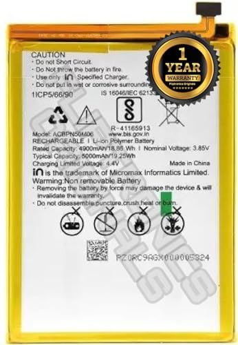 Image of ACBPN50M06 Battery for Micromax in 1 (E6746) / in 1b (E6523, E7533) / for Micromax in Note 1 (E7746) Battery with 1 Year warrenty**** (P280)