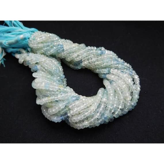 Perles moss aqua naturelles pour fabriquer un collier d'été bohème