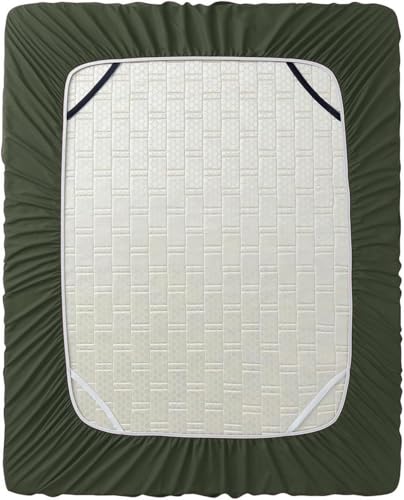 Image of Hearth & Harbor Extra Deep Pocket King Fitted Sheet - Fits 18 to 24 Inch Mattress - Ultra Soft 1800 Microfiber, Wrinkle-Free & Breathable - Hotel Luxury Fitted Sheet Only, Olive Green
