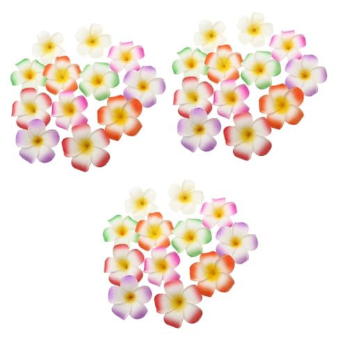 Pince à cheveux fleurs hawaïennes POPETPOP en mousse, lot de 36 clips plumeria blancs et violets