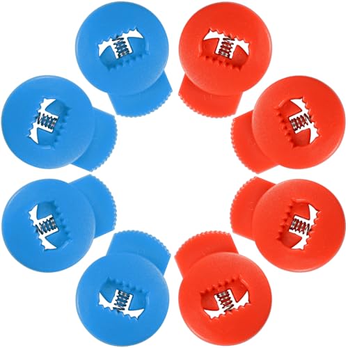Glove Locks, 8-Pack Baseball/Softball Glove Lace Locks – Vibrant Colors, No Retie Knots, Spring-Lock Tech, Durable Design. (Mixed Blue-Red)