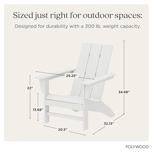 Image of POLYWOOD AD420WH Modern Adirondack Chair, White