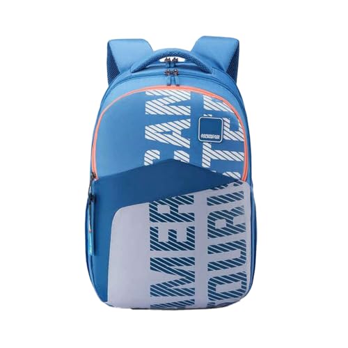 American Tourister Sest 3.0 Style 03, Large 3 Compartment Backpack, 26L with Spacious Interiors Bags For School, Office, College, Gift For Men & Women - Blue