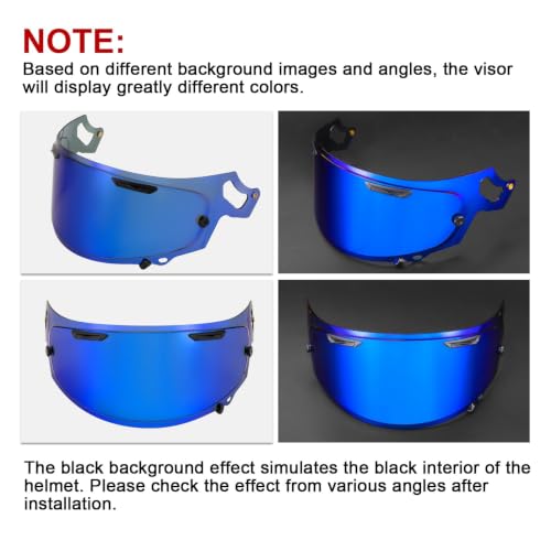 Image of PSLER Shatterproof Helmet Visor for Regent X Corsair-X Quantum-X,Deep Blue | Impact-Resistant ,UV400 Protection, Motorcycle Tinted Face Shield Replacement for Regent X Corsair-X Quantum-X Signet-X