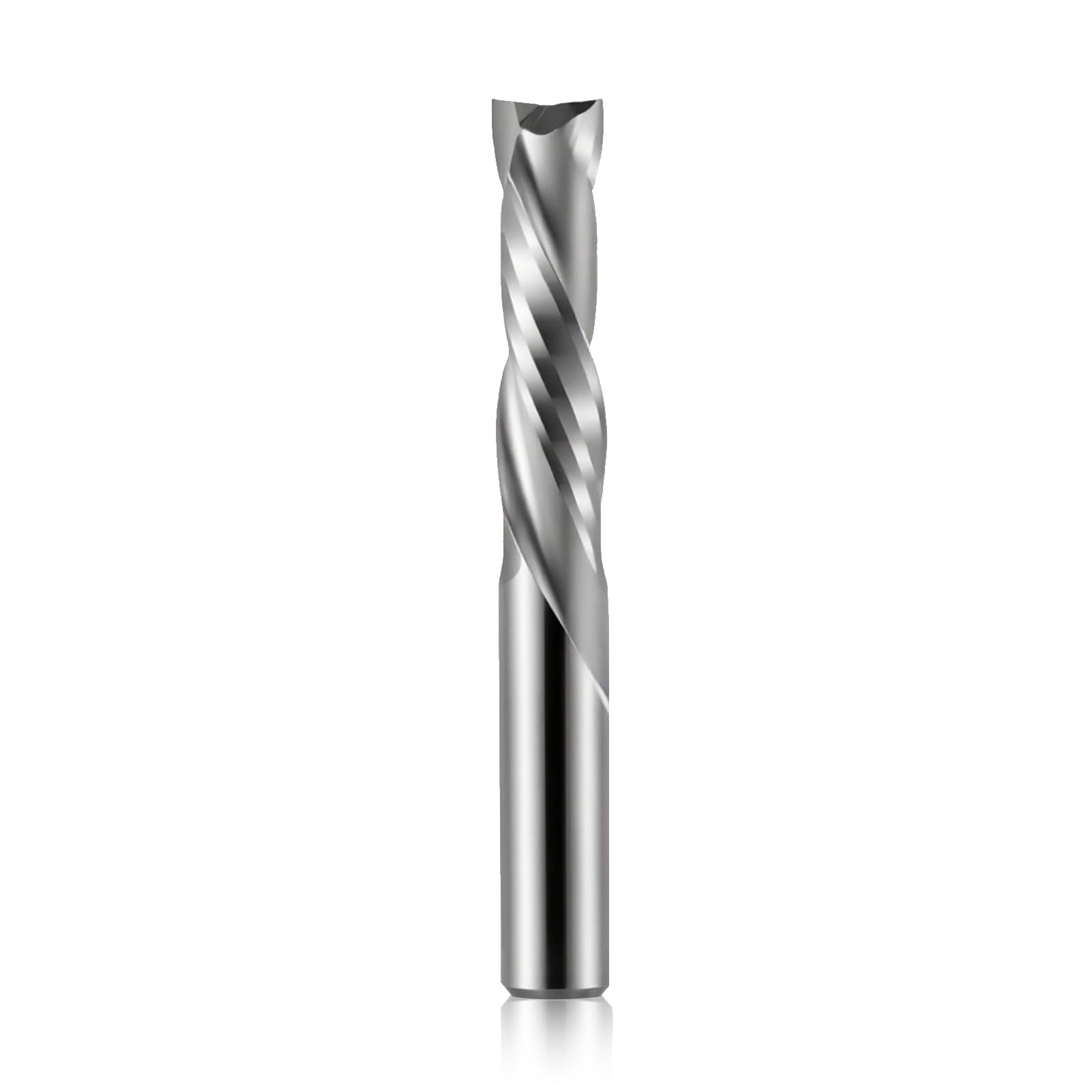 2 Flute Up & Down Cut Bit 6.35mm Shank, 25 mm Cutting Length Compression Bit Spiral CNC Router Bits End Mill Tungsten Carbide Milling Cutter（6.35x25x50mm）