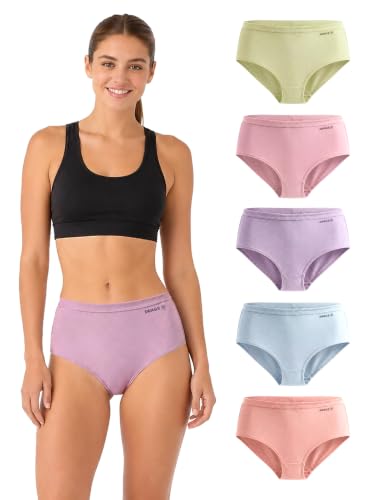 Image of SWAGR 5 Pack Women's High Coverage Super Combed Cotton Hipster Panty Set | Powered by ZincShield Anti-Bacterial Tech | BreatheSoft Fabric | MarkFree Waistband | SOXCO Style HP06
