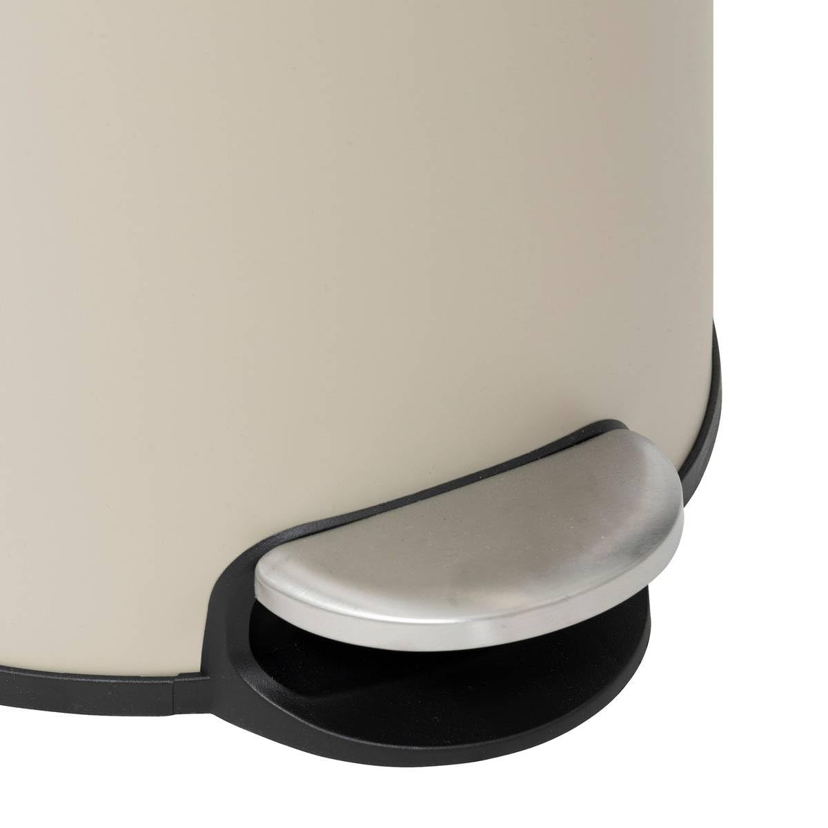 5five - Poubelle de Cuisine à Pédale Modern Color - Beige - 30L - Couvercle en Bambou, Seau Amovible - Pour Maison, Buanderie