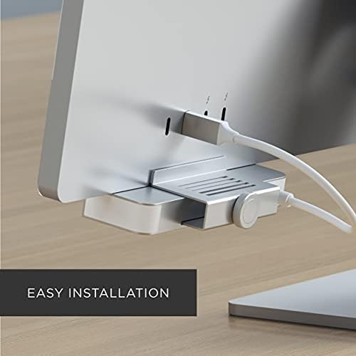 SATECHI USB-C Clamp Hub - USB-C Data Port, USB-A 3.0 Data, Micro/SD Card Reader - Compatible with Apple Studio Display and 2021 iMac 24-Inch. Does Not Fit 2020 iMac and Earlier Models (Silver)