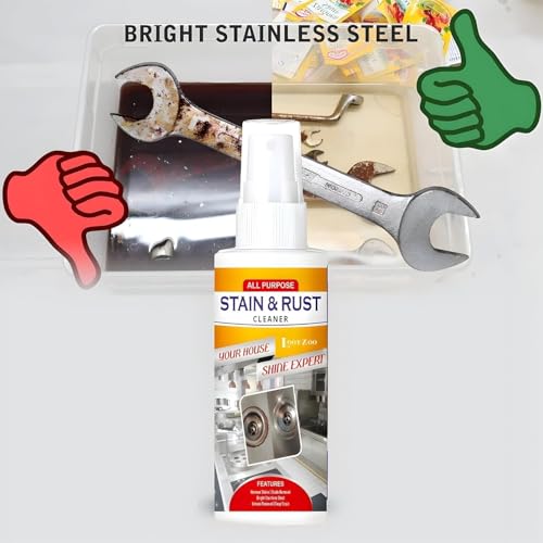 Image of Multipurpose Stain & Rust Remover Spray for Iron, Steel, Metal, Rust Stains Cleaning for Kitchen, Bathroom, Household Cleaner to Loosen Stuck & Rust Parts (200ml, Pack of 1)