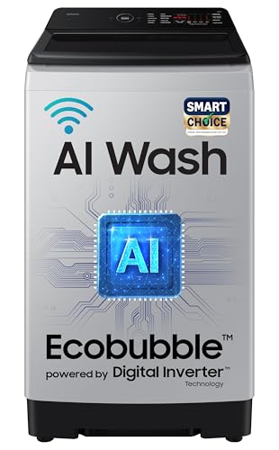 Samsung Smart Choice 10 Kg, 5 Star, AI Wash, AI Energy Mode, Wi-Fi, Ecobubble, AI VRT+, Soft Closing Door, Digital Inverter, Fully-Automatic Top Load Washing Machine