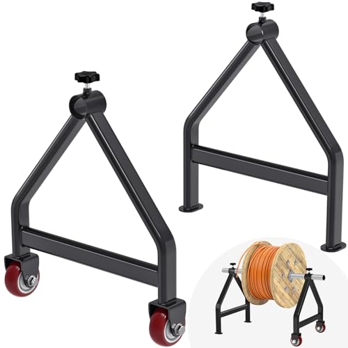 Lifeswell Estante de carrete de alambre, organizador de cables portátil, dispensador de alambre de acero totalmente soldado para bobinas de hasta 28 pulgadas de diámetro, capacidad de 220 libras