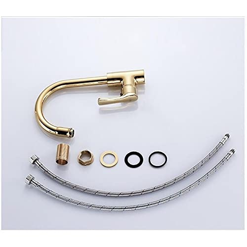 Robinet de cuisine doré élégant mitigeur d'évier rotatif haut de gamme - 5