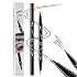 Eyebrow Pen Brown Eyebrow Microblading Pen 2-in-1 Eyebrow Pencil Natural Wild Rooted Eye Brows Pen Dual-Ended Waterproof 2-Fork-Tip with Black Eyeliner Pen #Light Brown