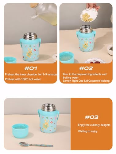 Récipient alimentaire isotherme portable en acier pour repas - 6