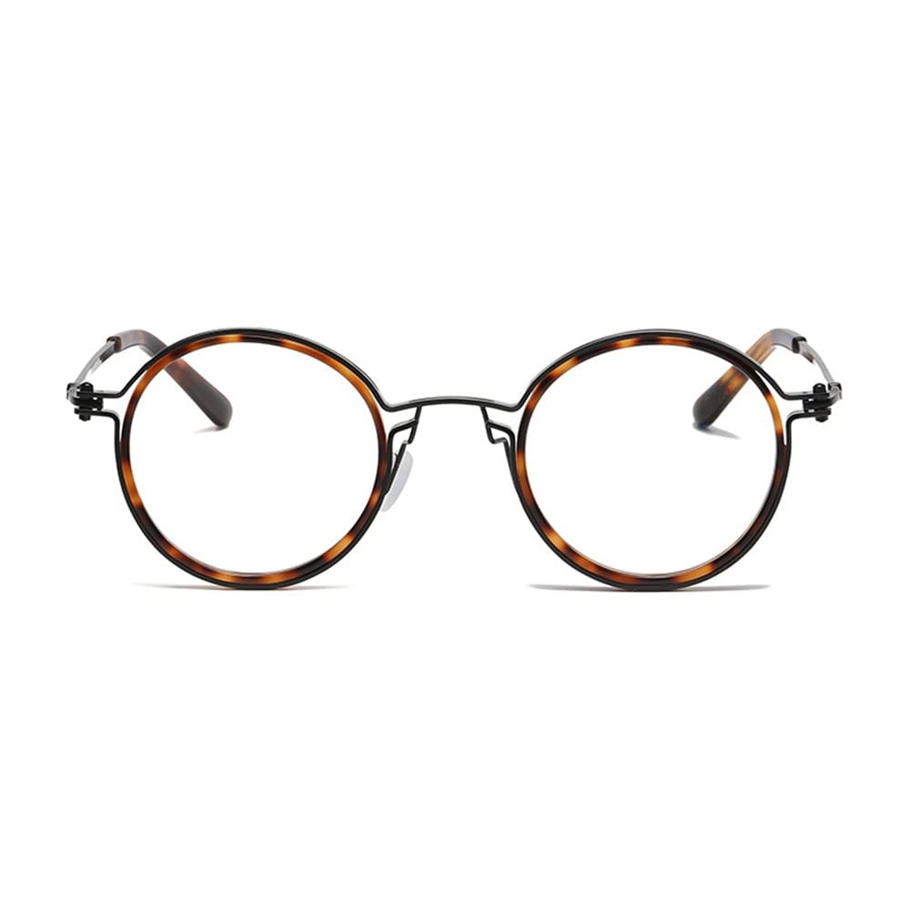 GSKDZG Retro Reading Glasses Round Frame Readers Progressive Multifocus Presbyopic Glasses For Men Women Computer Glasses(Tortoiseshell,+1.0)