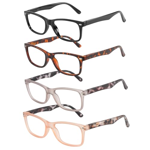 Image of Przene Reading Glasses for Men Women Blue Light Blocking Readers Spring Hinges Lightweight Style Pack