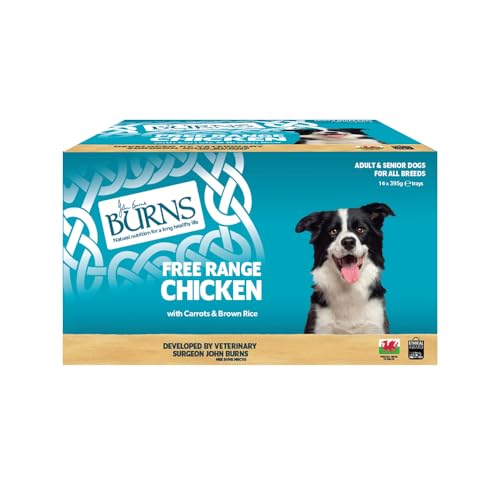 Burns Pet Natural Nutrition Adult and Senior Wet Dog Food Free Range Chicken, Carrots and Wholegrain Brown Rice 16 x 395g