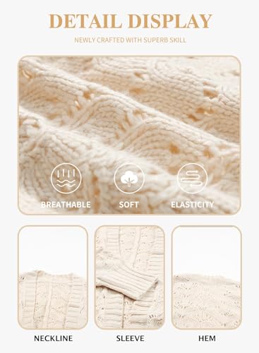 Image of Eytino Womens Plus Size Crochet Cardigan Sweater Long Sleeve Hollow Out Open Front Cardigans Outwear(1X-5X)