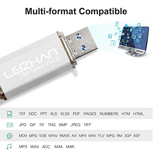Clé USB Type C 256 Go solution mémoire saturée pour smartphone Samsung et tablette Android - 3