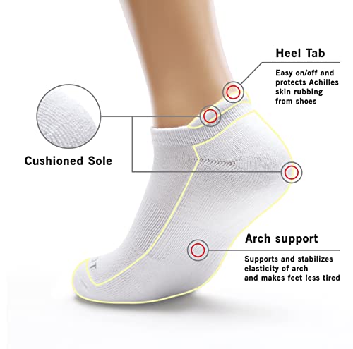 Monfoot 10 Pairs Athletic Cushioned Running Performance Heel Tab Ankle Socks For Men/Women Medium #TOP2