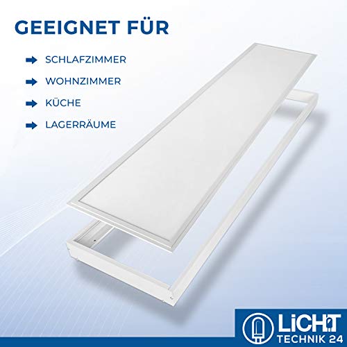 Preisvergleich Produktbild LED Panel Rahmen 120x30cm, weiß, LED Büroleuchte, Pendelleuchte, flache LED Deckenleuchte, Wohnzimmer-Lampe (Aufbaurahmen)