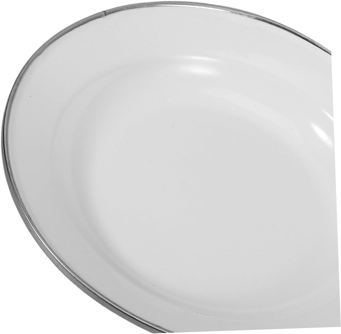 4pcs Pure White Enamelware Plates 22cm Thickened Vintage Small Appetizer Dishes Multi-use Kitchen and Restaurant Snack Serving Trays for Home Dining