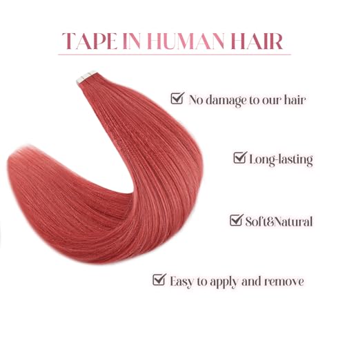Image of SixStarHair Tape in Hair Extensions Silky Straight Remy Human Hair Rooted Metallic Bronde Tape in Hair Extensions Human Hair 18inch Soft Glue Tape Extensions Human Hair 50g 20 Pieces per Pack