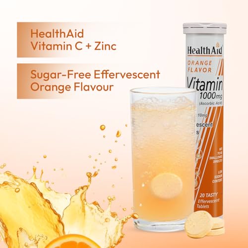 HealthAid Vitamin C with Zinc, 20 Effervescent Tablets, Sugar-Free, Orange — Vitamin C Supplements - image 6