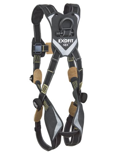 Image of 3M DBI-SALA ExoFit NEX 1113338 Full Body Arc Flash Harness, PVC Coated Alum Back D-Ring, Nomex /Kevlar Web, PVC Coated Pass-Thru Buckle Leg Straps, X-Large, Black
