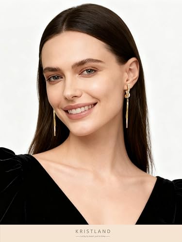 18K Gold Plated Snake Chain Tassel Earrings for Women Fringe Knot Cubic Zircon with S925 Silver Stud Earrings Long Tassel Drop Boho Jewelry2