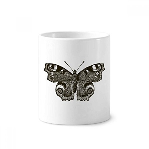 Tasse blanche céramique papillon dark wing : pot de 350ml à motif artistique