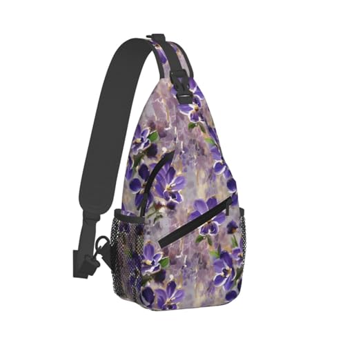 Mochila tipo sling con estampado floral miniatura 2