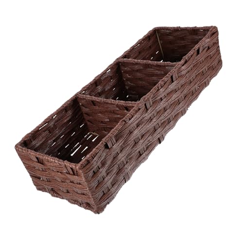 SOLUSTRE Organizing Basket Imitation Rattan Storage Baskets Woven Decorative for