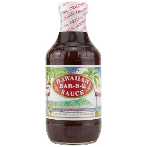 NOH Hawaiian Barbecue Sauce, 20 oz (Pack of 1) - Original Hawaiian BBQ Sauce, Ideal for Barbecue Chicken, Ribs, Steak, Seafood, Stir-Fry & More - Fat-Free, No Preservatives or Artificial Ingredients