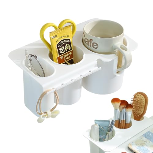 Portavasos de Escritorio Porta, Botellas de Agua Portabebidas Portavasos Multifuncional para la Oficina, Adecuado para Guardar Vasos de Agua, Cables de Datos para teléfonos móviles, etc.