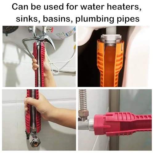Multifunctional Faucet Wrench, Under Sink Wrench Faucet Tool, 8 In 1 Sink Bathroom Wrench Pipe Wrench Plumbing Tools Tub Drain Removal Tool Basin Wrench for Toilets Repair Removal Plumber Tools(1pcs) - Thumbnail 3