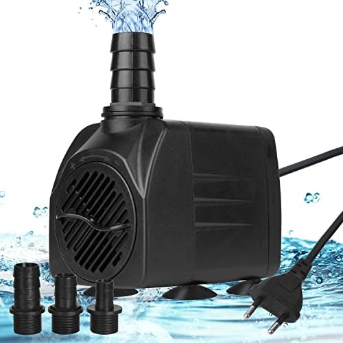 flintronic Aquariumpumpe Aquarium Pumpe, 25W Wasserpumpe,1500L/H Tauchpumpe | Teich Brunnen Pumpe Widersteht Trockenes, Garten Keine Geräusch für Teich Brunnen, mit 3 Düsen 13/16/1