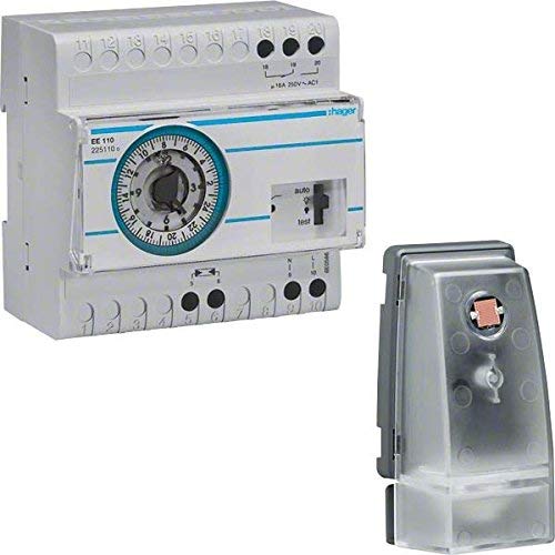 Hager-Interrupteur crépusculaire Ee110 cellule surface int. horaire 1 conm. 16a