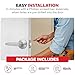 Honeywell Safes & Door Locks - Interior & Exterior Straight Lever Door Handle with Keys - Door Lever for Bedroom - Anti-Bump Resistant - Reversible for Right & Left Sided Doors - Satin Nickel, 8104301