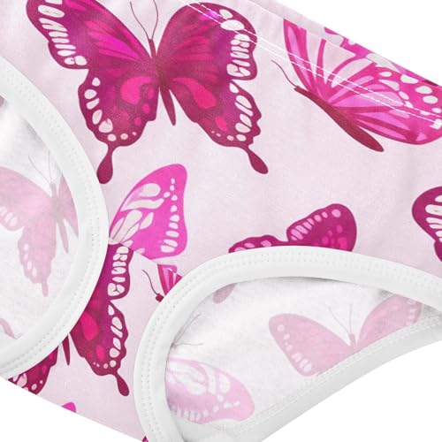 Pink Butterflies Cute Panties Girl Toddler Underwear Custom Cotton Personalized Underpants Briefs 2t4