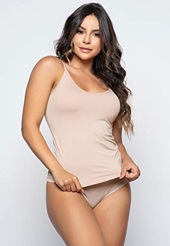 Kit 3 Regatas Camisete Segunda Pele Feminina Camisa Blusa Alça Fina (G, 01 Bege / 01 Preta / 01 Bran