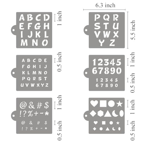 Alphabet Letter Stencils for Cookies Decorating - 22 Pack Letter Number Templates for Cakes Cookies Royal Icing Airbrush, Reusable Cursive Stencils for Wood Fabric Crafts Painting & Cake Coffee Baking - Image 6