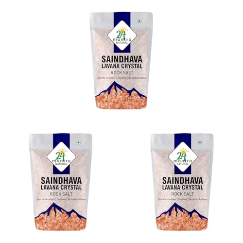 Image of 24 Mantra Organic Natural Saindhava Lavana Crystal Rock Salt, 1 Kg (Pack of 3)