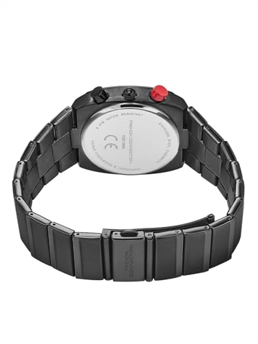 Image of French Connection Courvex Black Dial Stainless Steel Chronograph Watch for Men - FCB21BBM